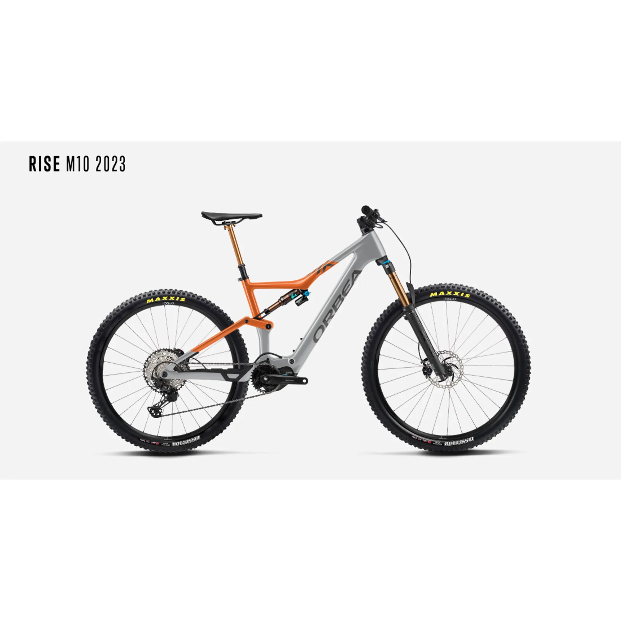 2023 Custom Orbea Rise M10 Electric Bike Medium Orange and Silver